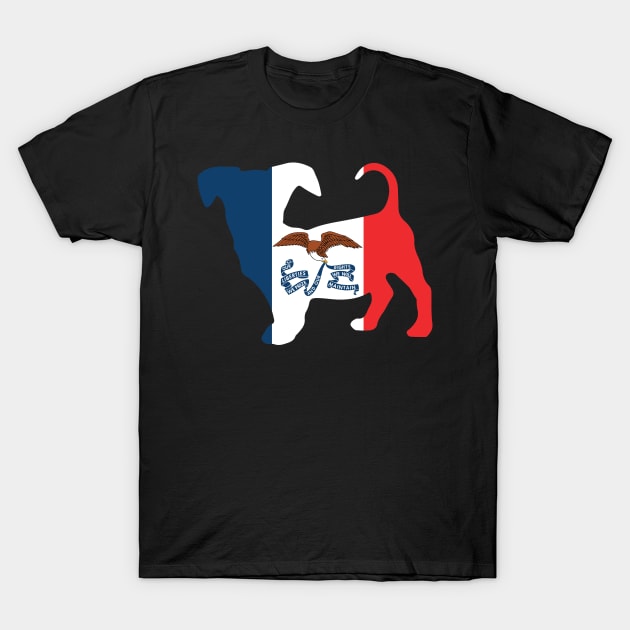 Chiweenie Dog Lover Iowa Flag T-Shirt by ryanjaycruz